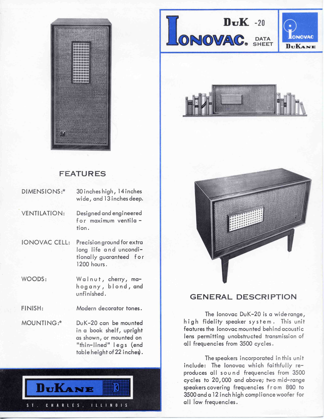 Dukane Ionovac DuK-20 Brochure