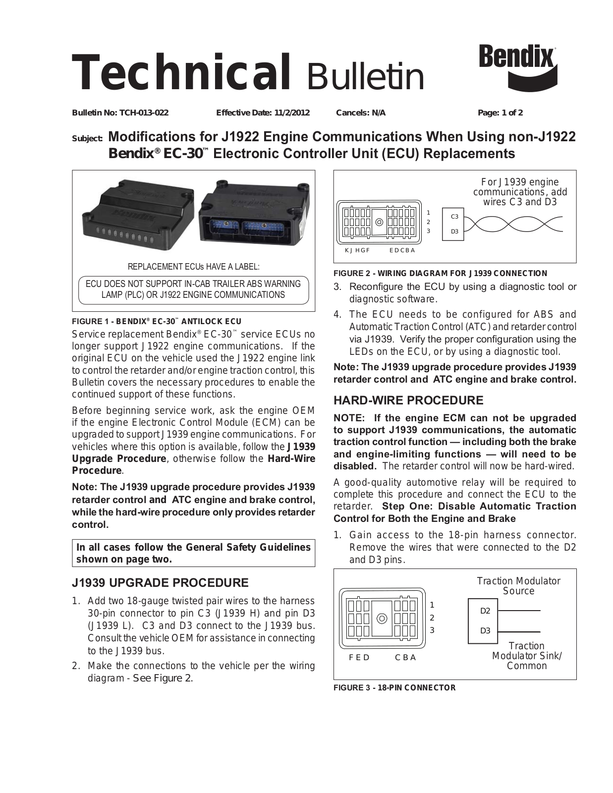 BENDIX TCH-013-022 User Manual