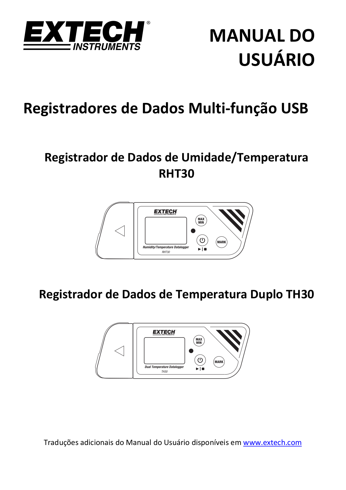 Extech RHT30, TH30 User guide