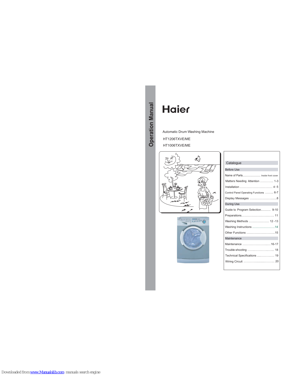 Haier HT1206TXVE, HT1006TXVEME, HT1206TXVEME Operation Manual