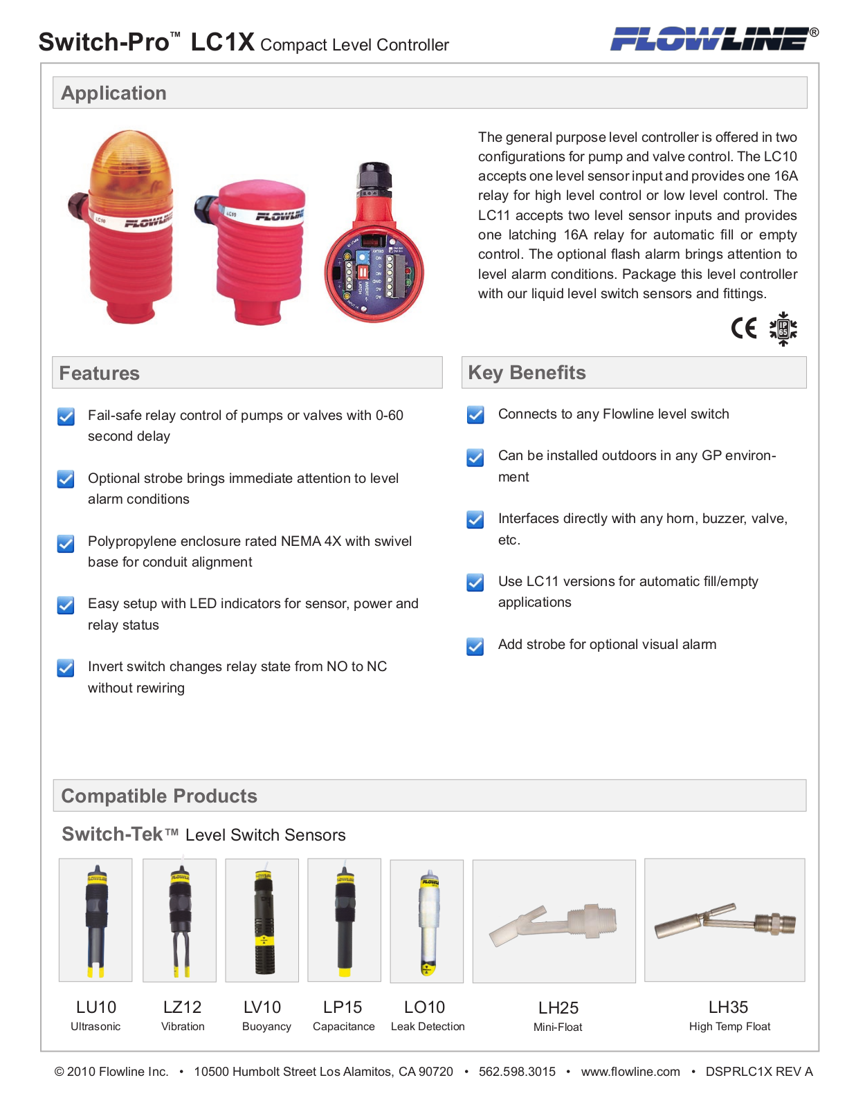 Flowline LC10, LC11 Specifications