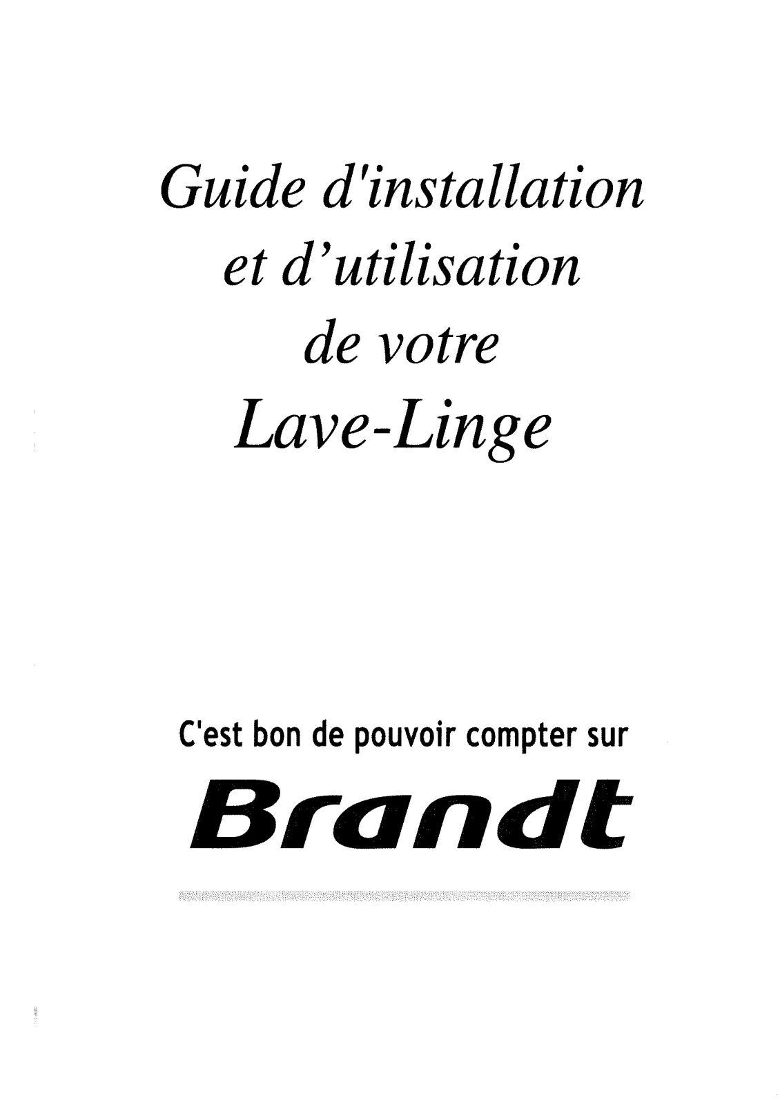 BRANDT L883TR, SL855 User Manual