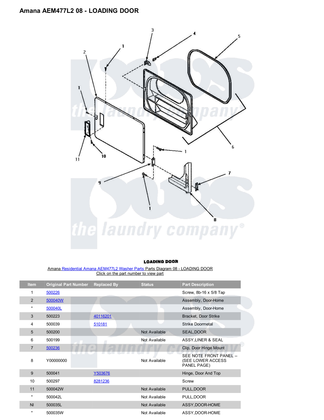 Amana AEM477L2 Parts Diagram