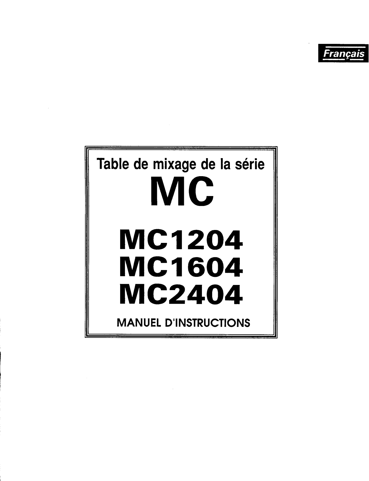 Yamaha MC2404, MC1604, MC1204 User Guide