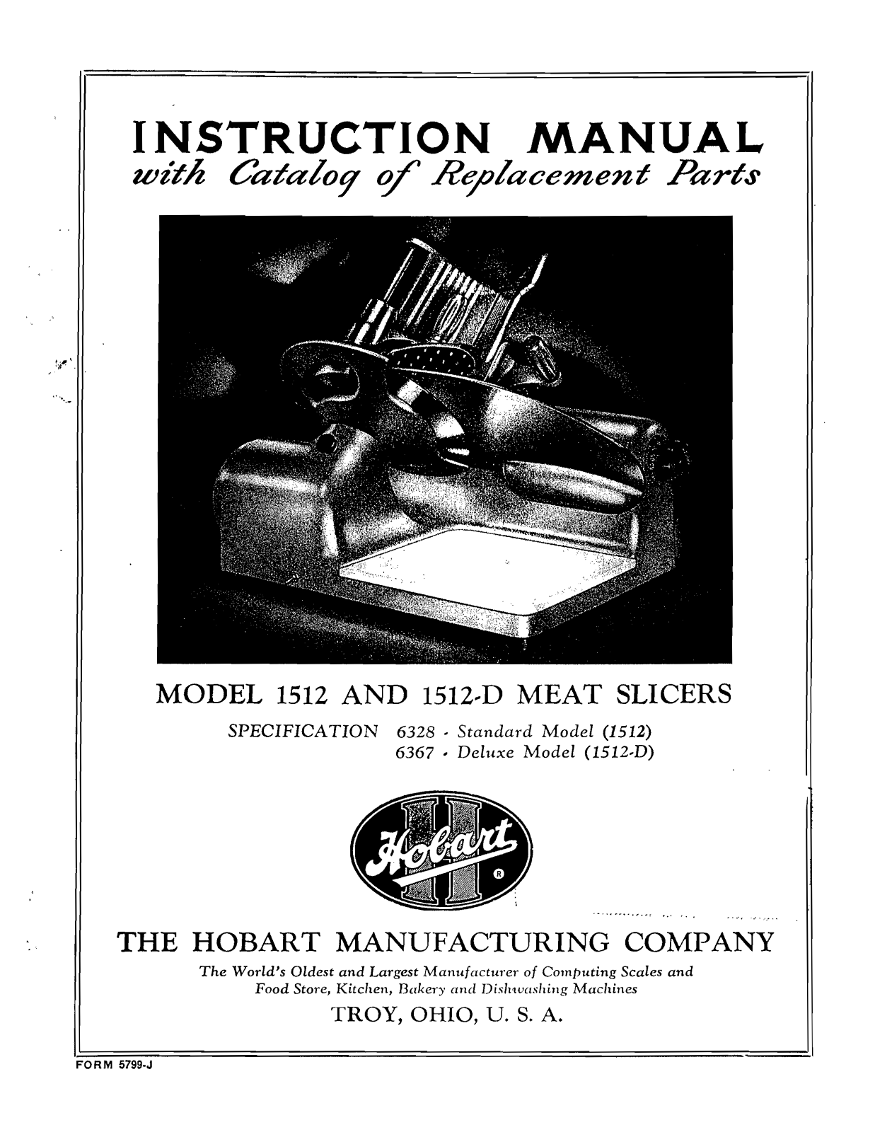 Hobart 1512, 1512-D User Manual