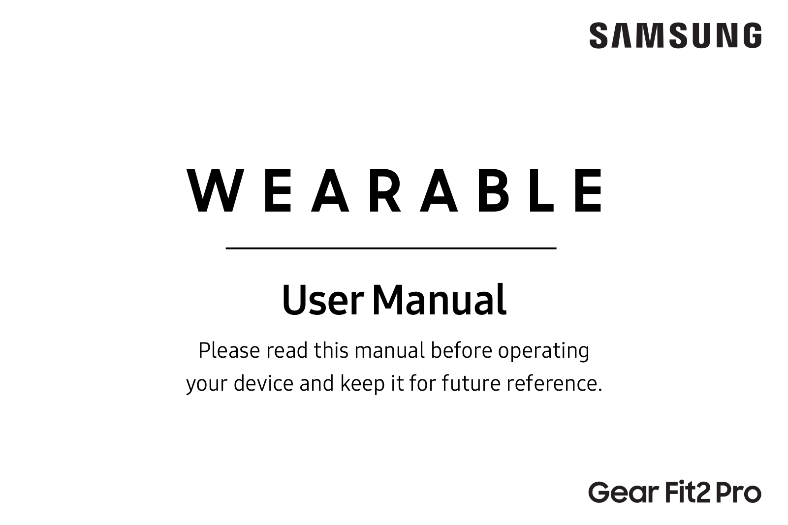 Samsung Gear Fit 2 Pro Instruction Manual