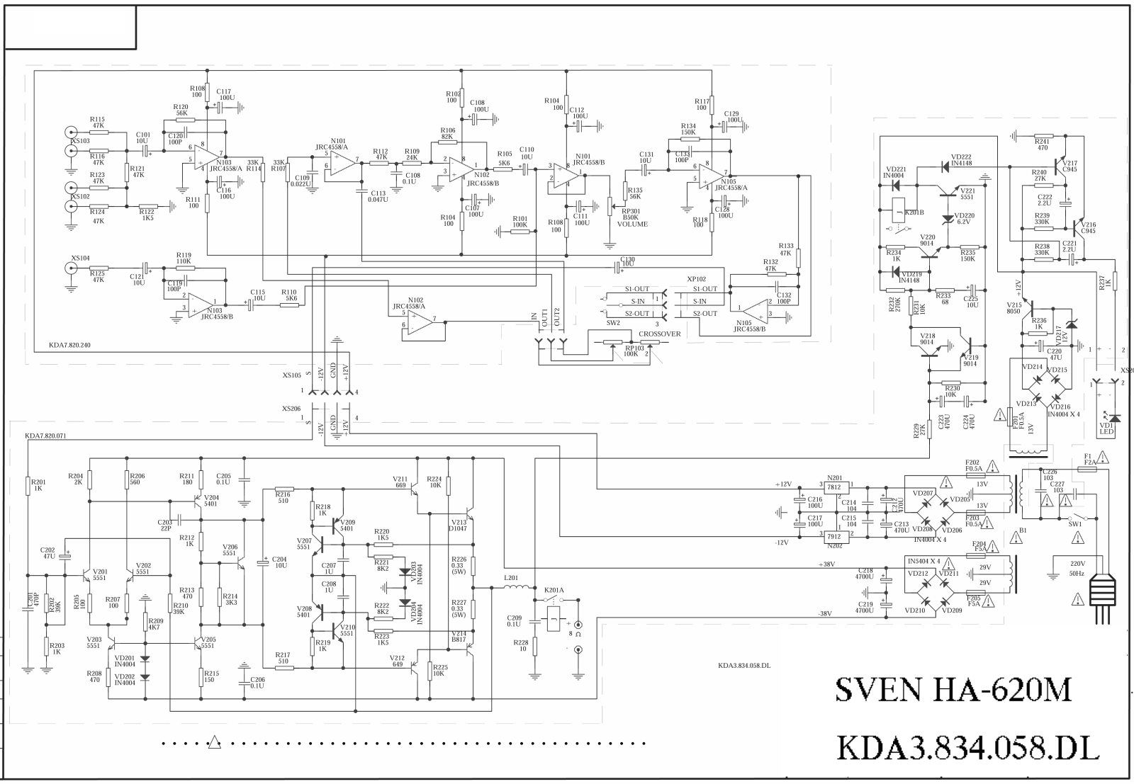 SVEN HA-620W Service Manual