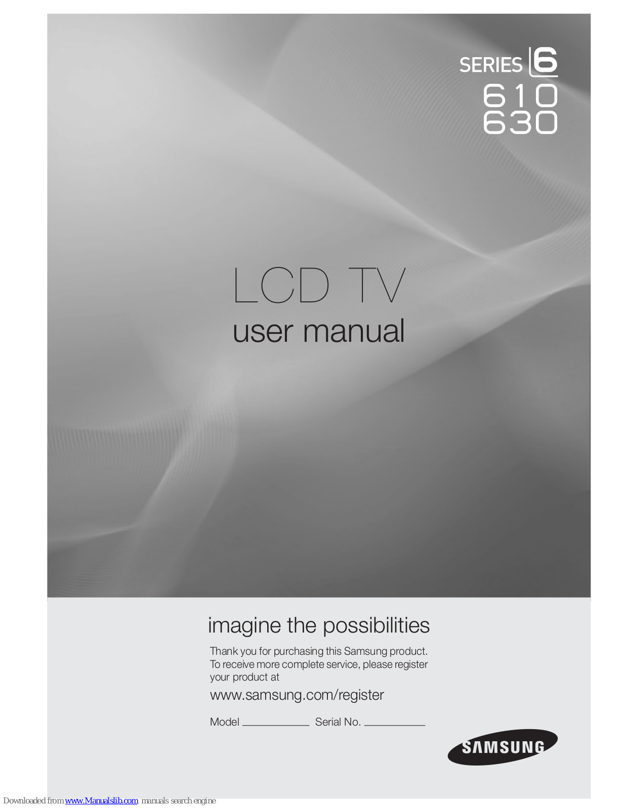 Samsung 630, 610, LN40D610, LN40D630, LN46D610 User Manual