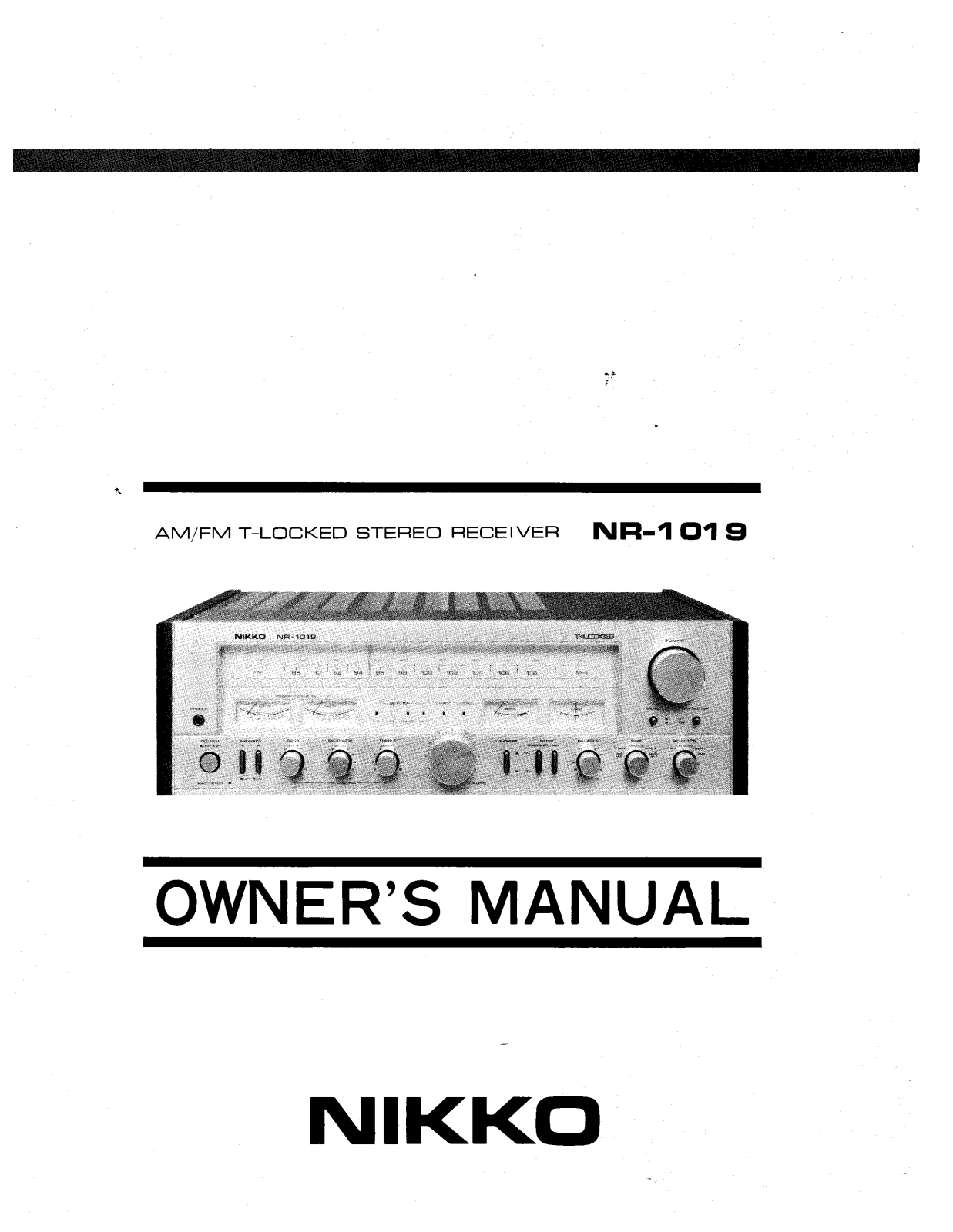 Nikko NR-1019 Owners Manual