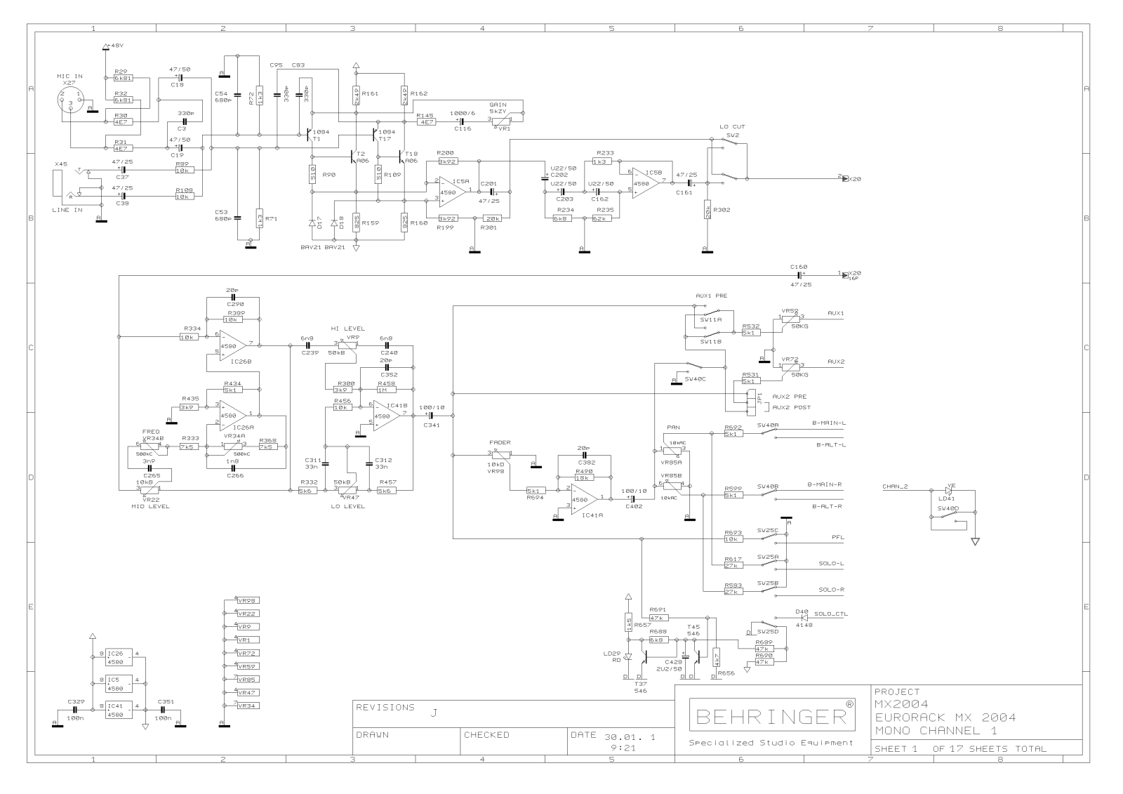 BEHRINGER MX2004A Diagram