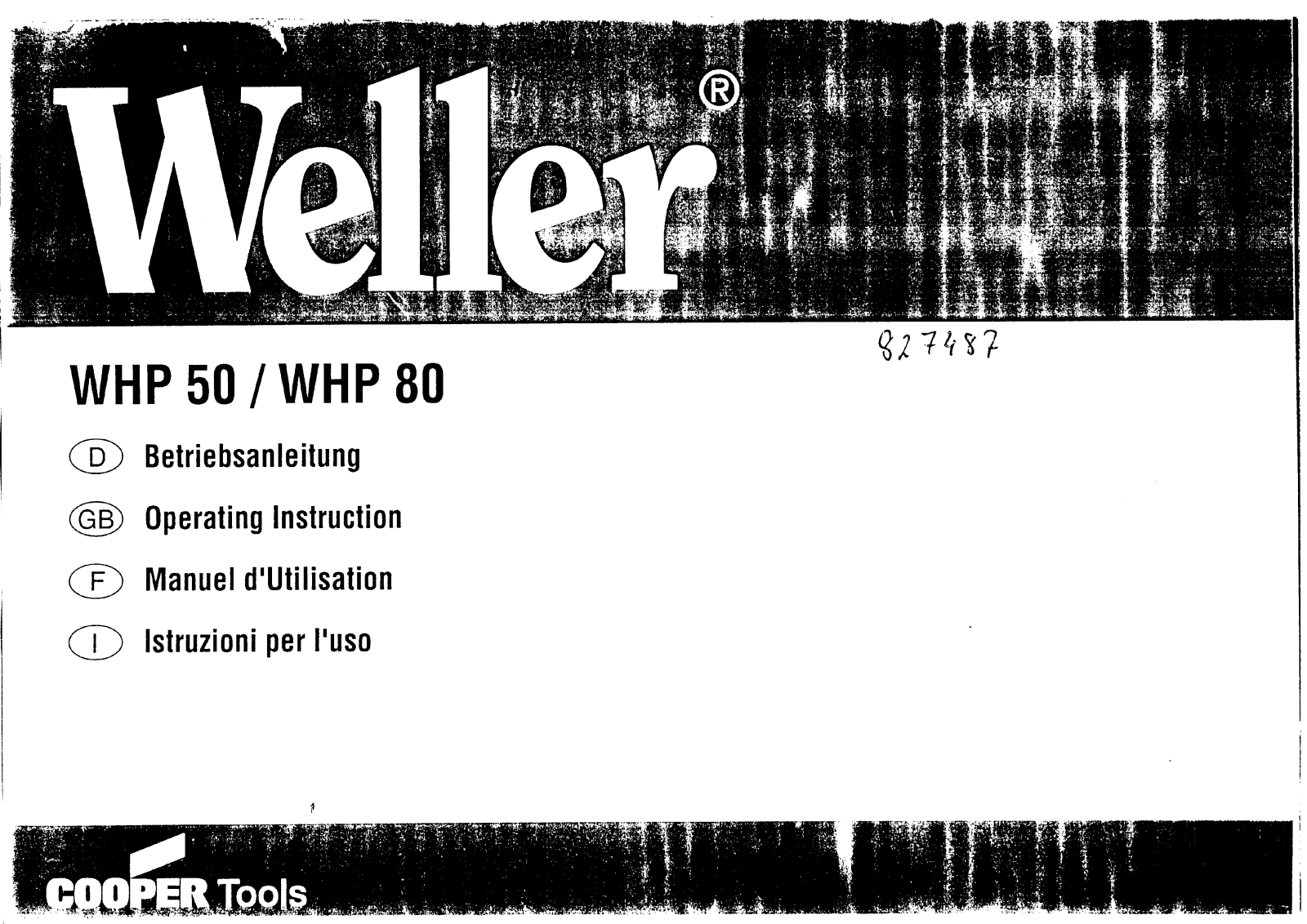 Weller WHP 50, WHP 80 User guide