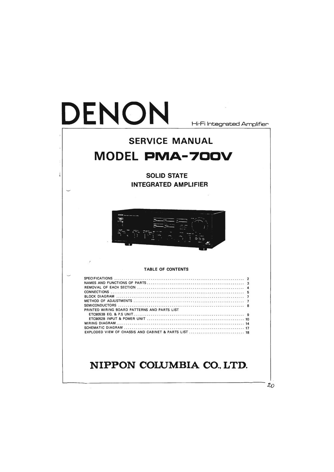 Denon PMA-700V Service Manual