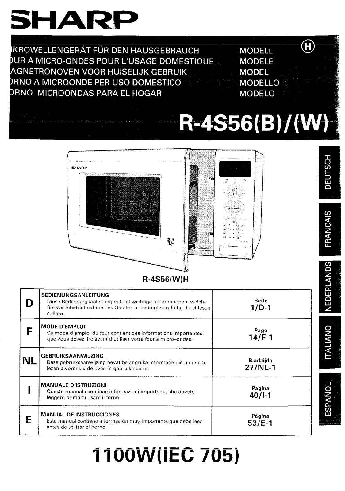 SHARP R-4S56 User Manual