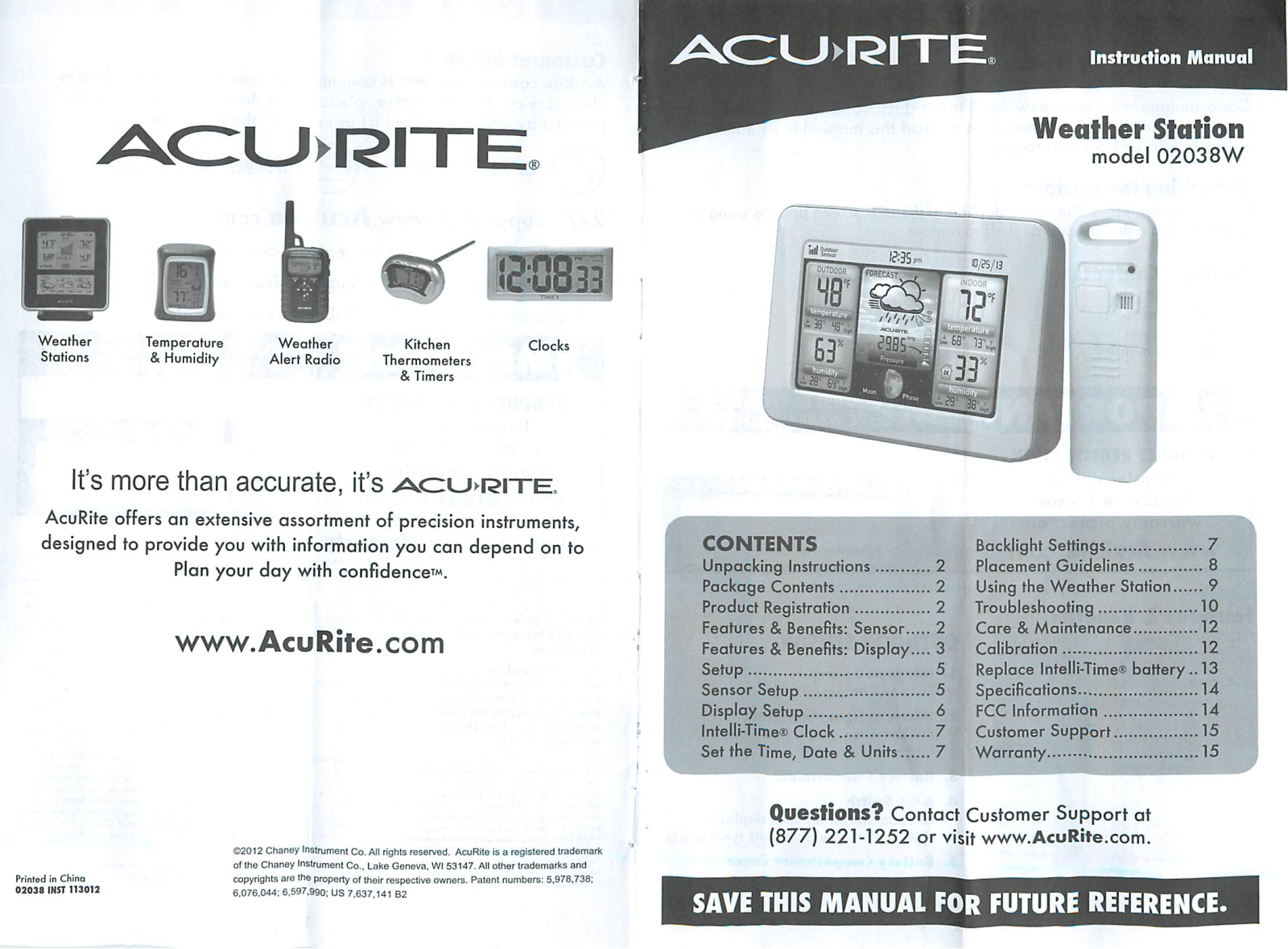 Acu-Rite 2038W User Manual