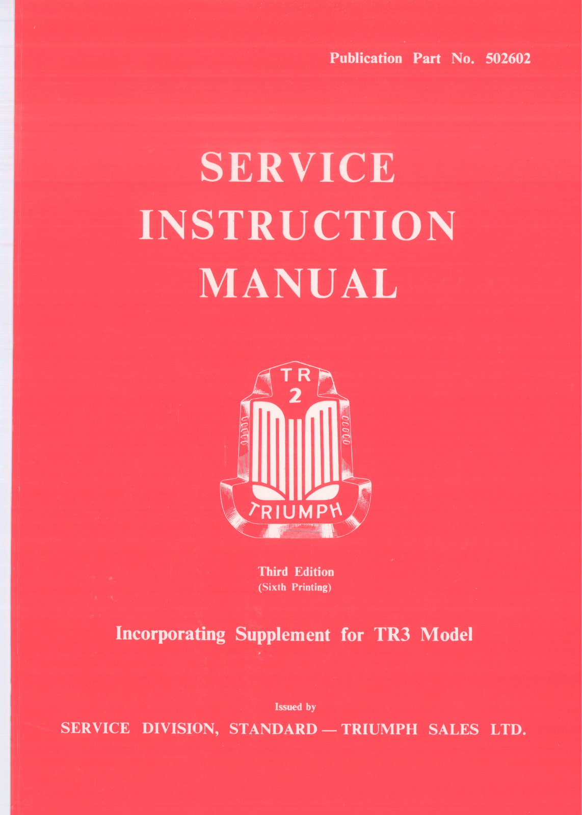 Triumph TR2, TR3 Service Instructions Manual