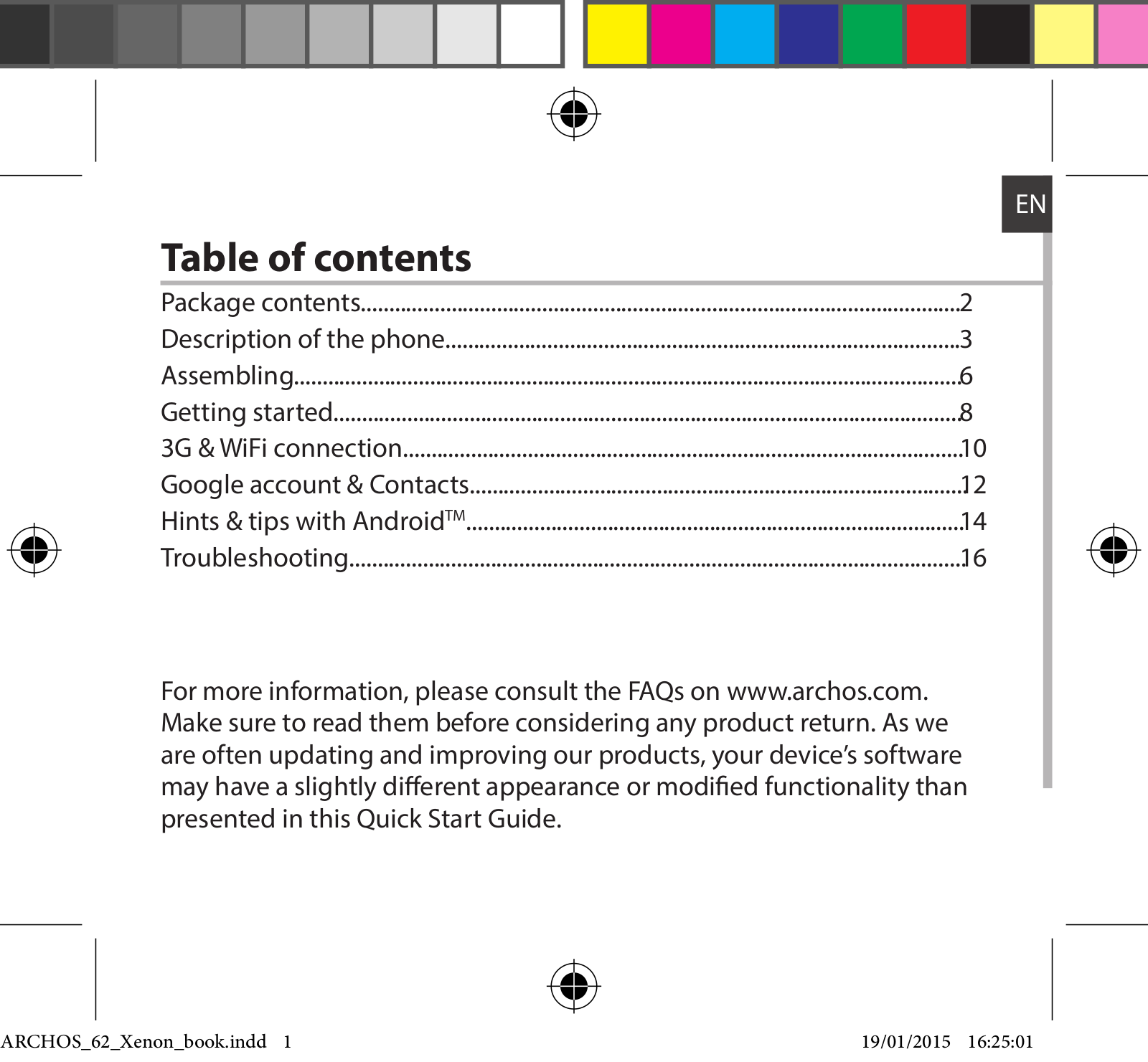 ARCHOS 62 Xenon User Manual