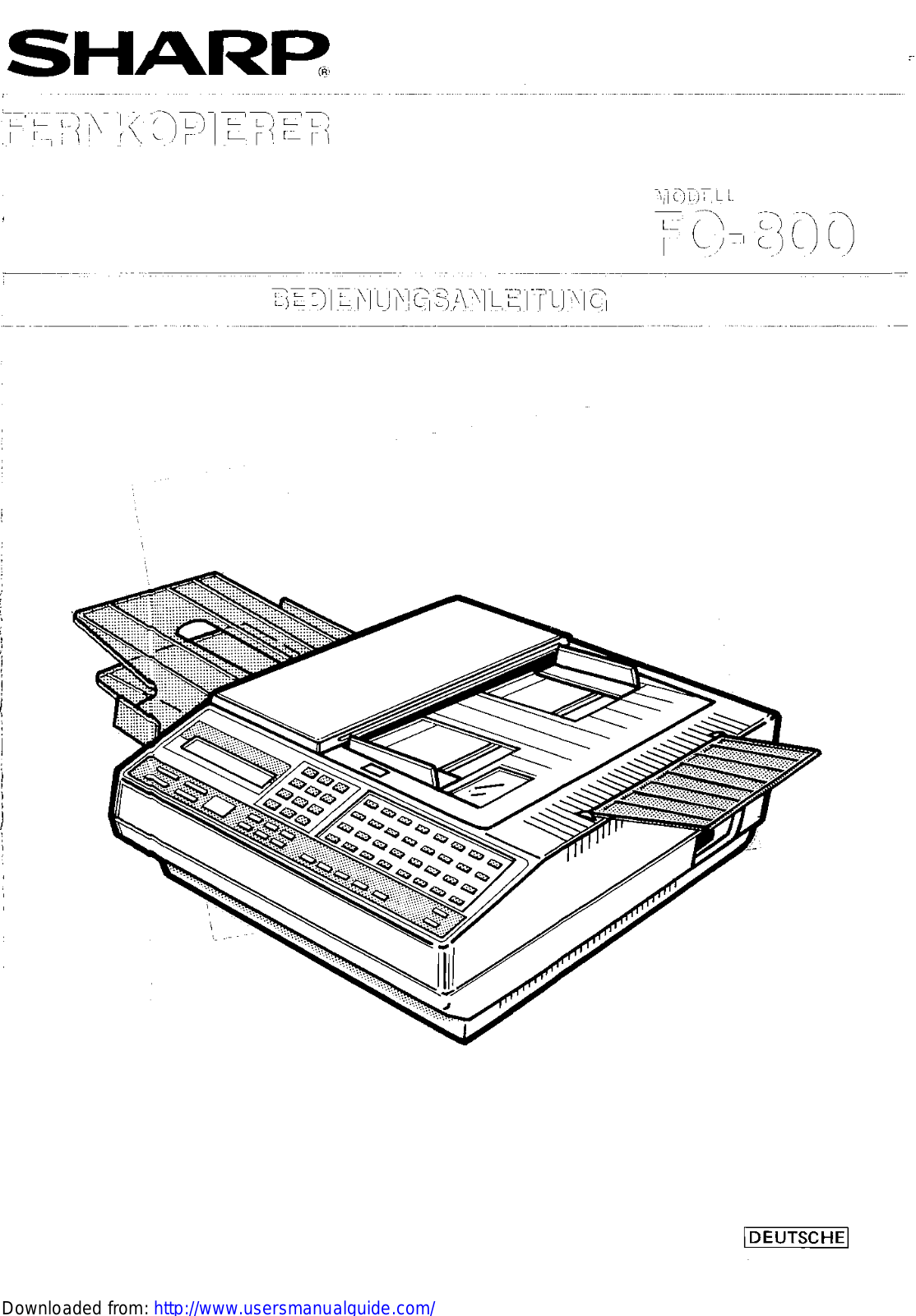 SHARP FO-800 User Manual