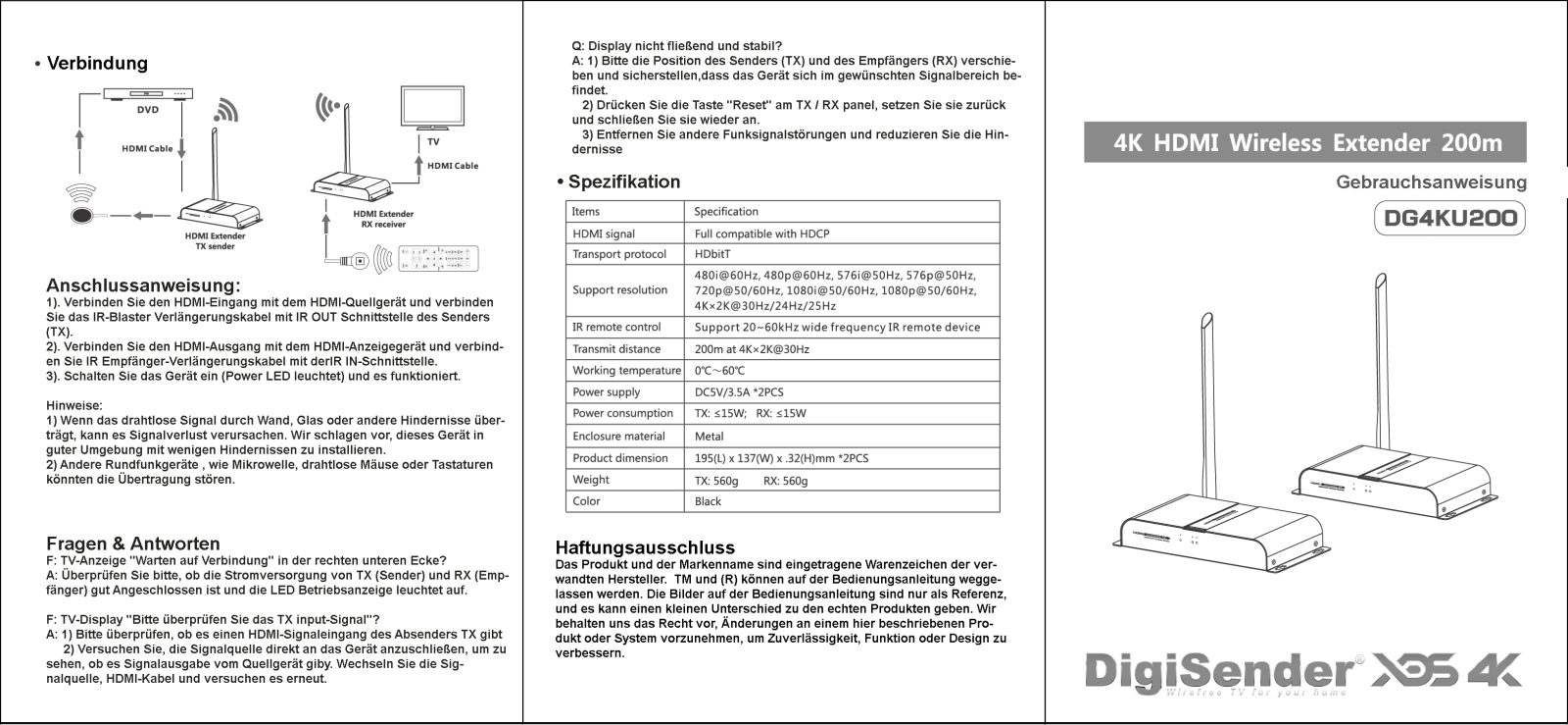 AEI DG4KU200 User manual