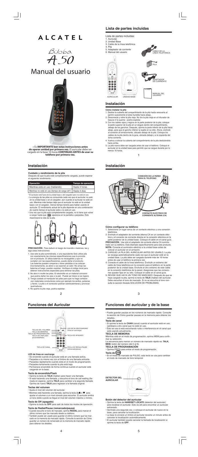 Alcatel BILOBA A50 User Manual