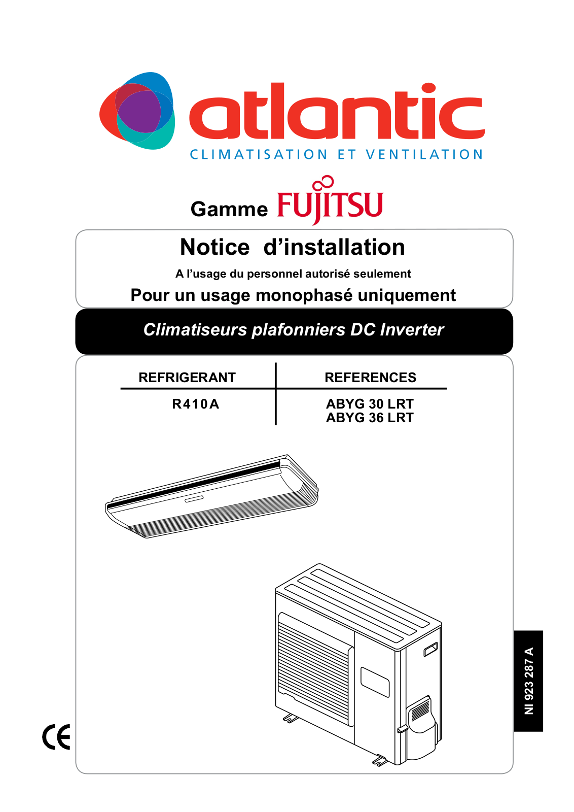 Atlantic R410A, ABYG 30 LRT, ABYG 36 LRT Installation Manual