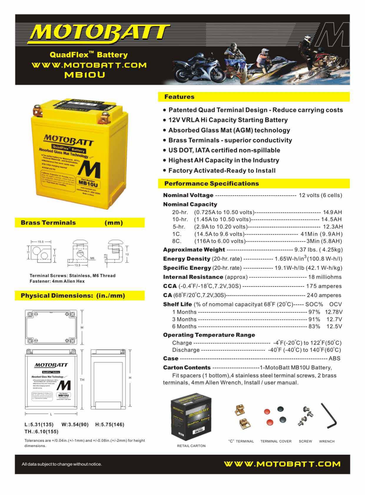 Motobatt MB10U Service Manual