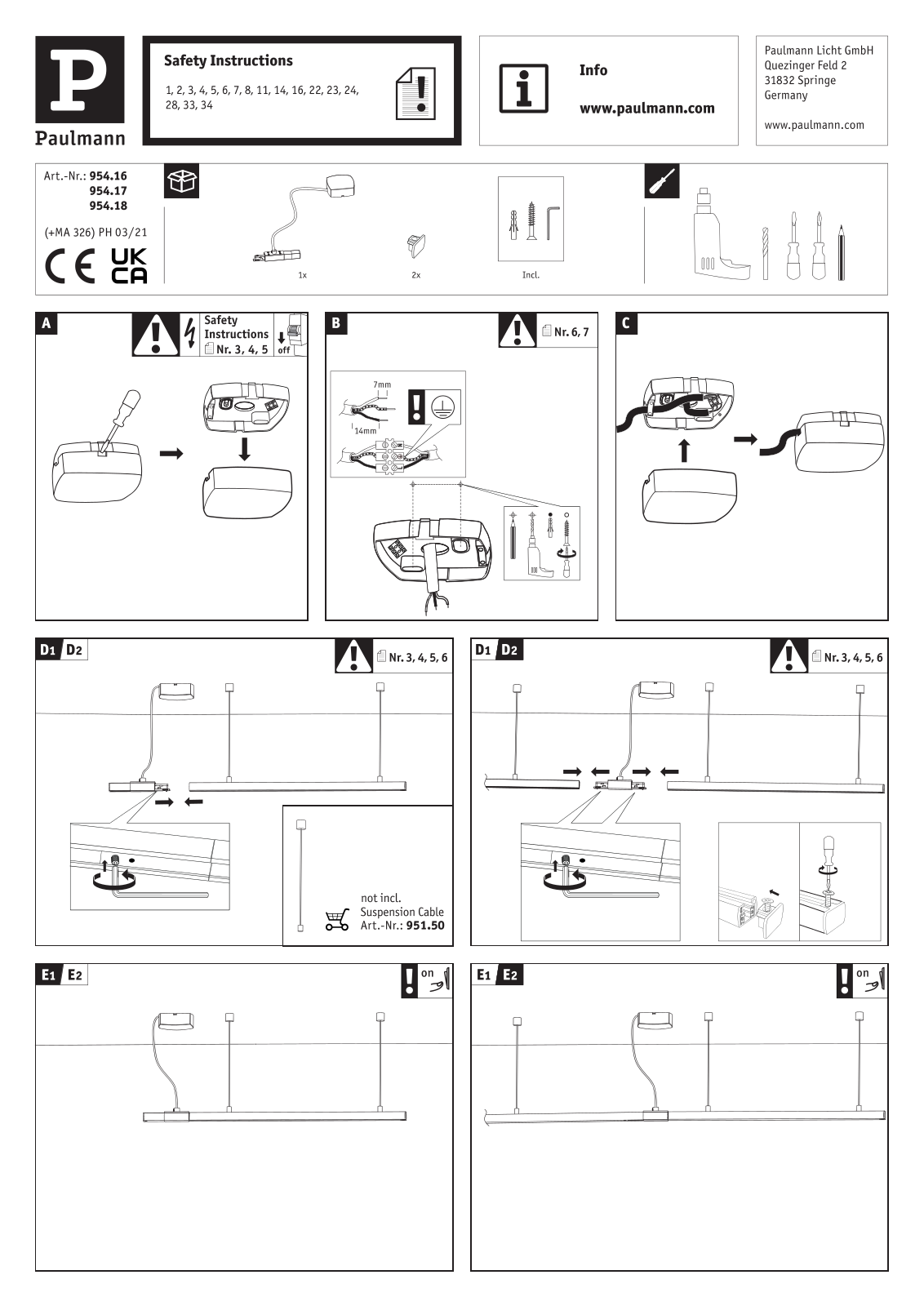 Paulmann 95416 Installation manual - ManualMachine.com