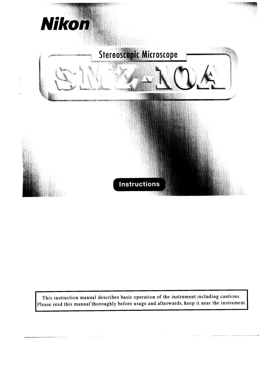 Nikon SMZ-10A User Manual