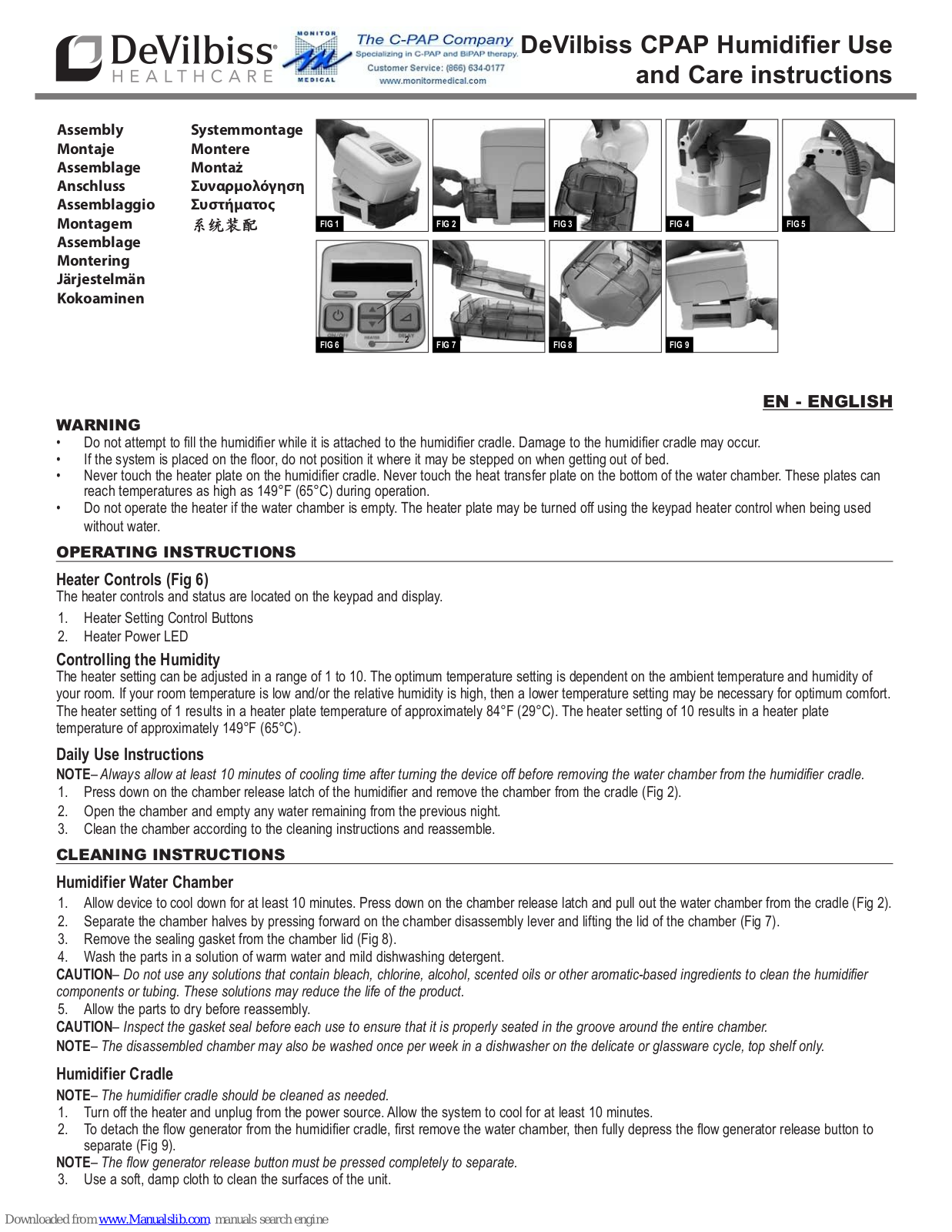 DeVilbiss Intellipap DV5HH Use And Care Instructions Manual