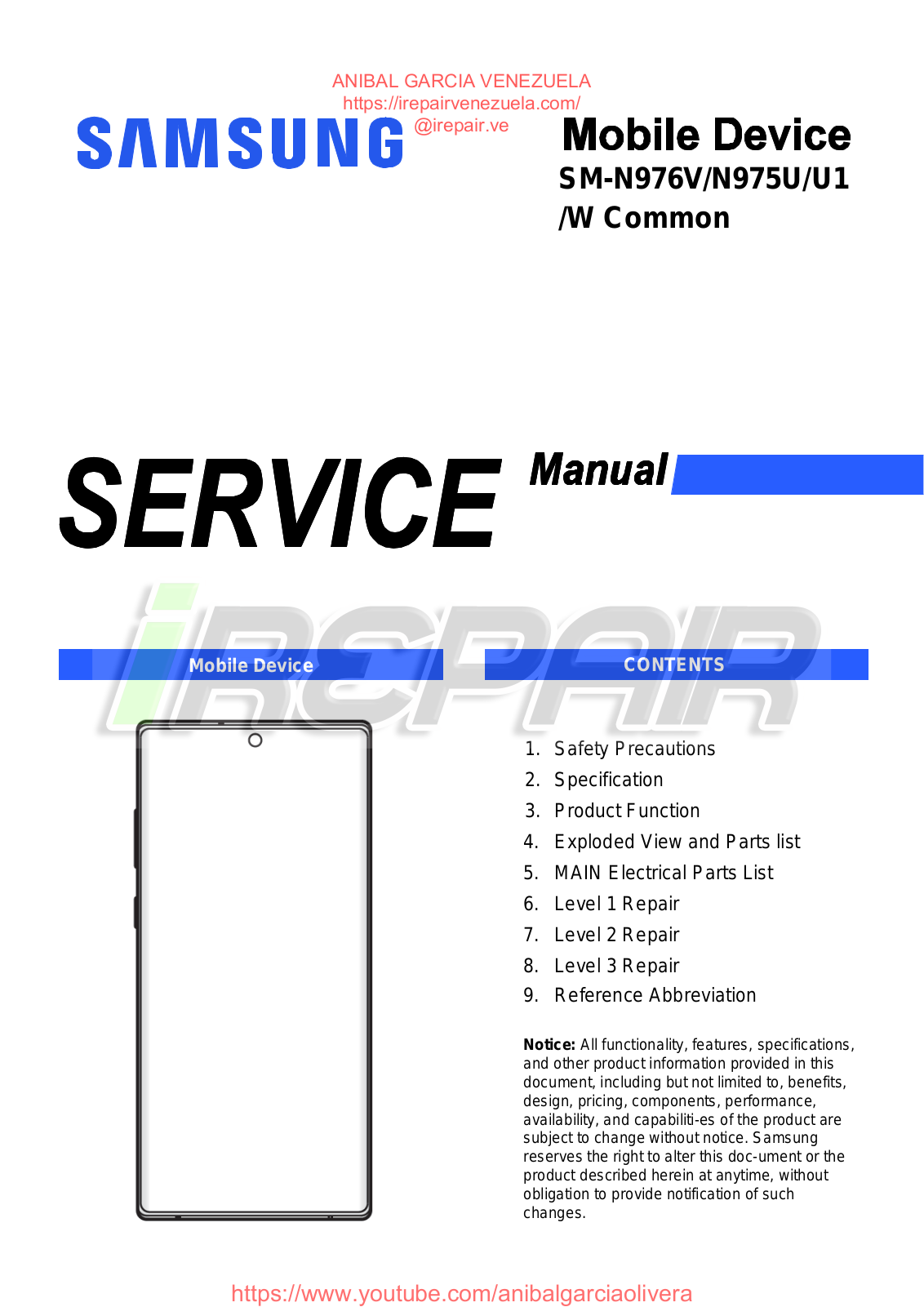 SAMSUNG SM-N976V Service and repair manual