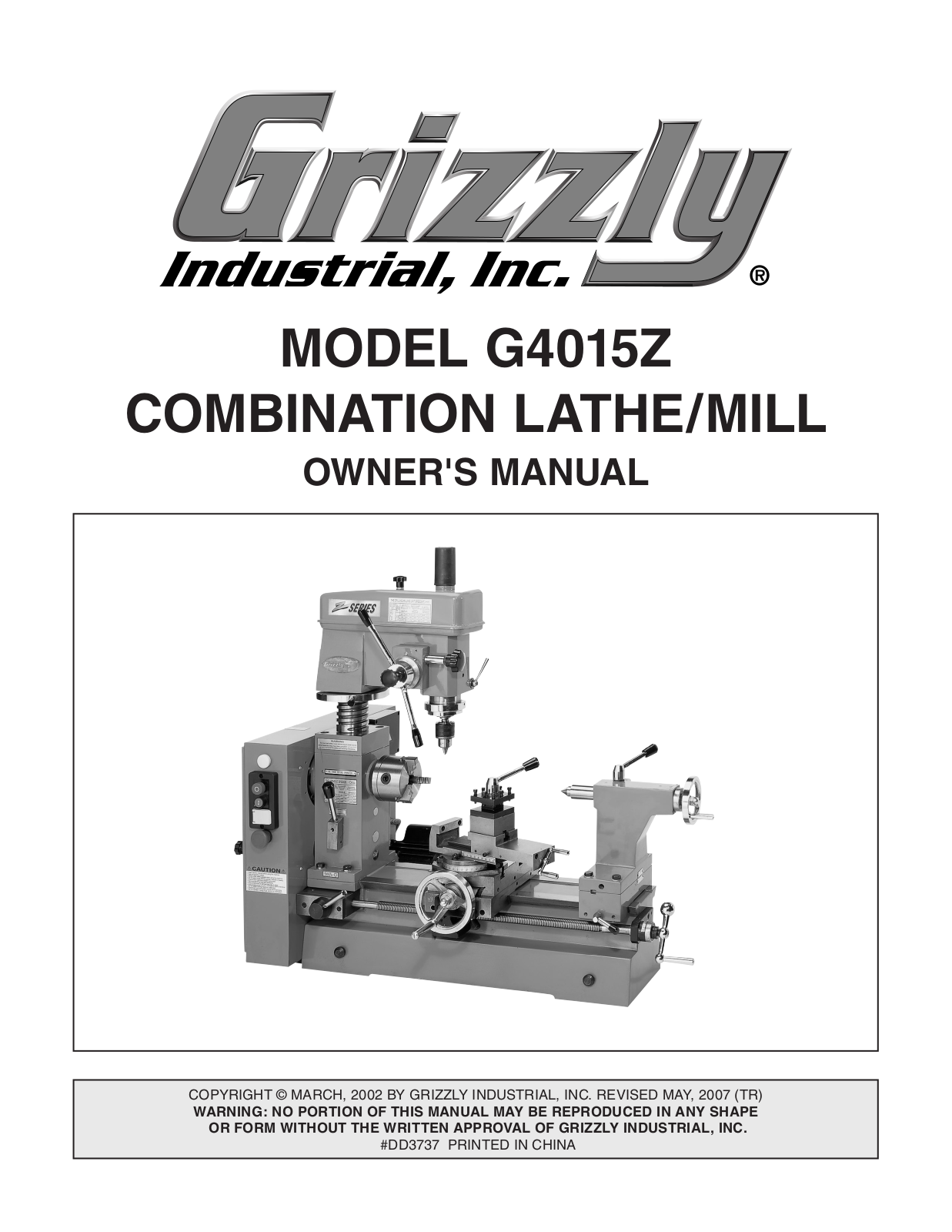 Grizzly G4015Z User Manual