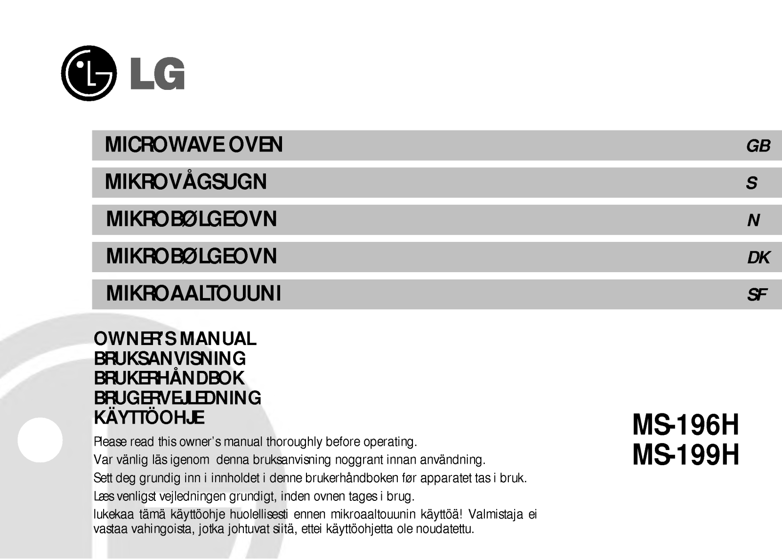 Lg MS-196H, MS-199H User Manual