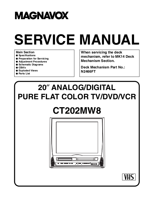 Magnavox CT202MW8, MWC20T6 TVDVDVCR Schematic