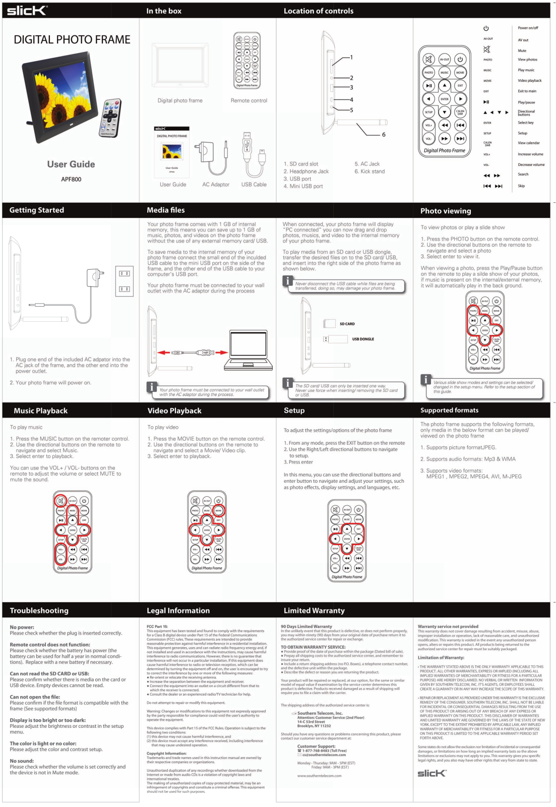 Slick APF800 User Manual