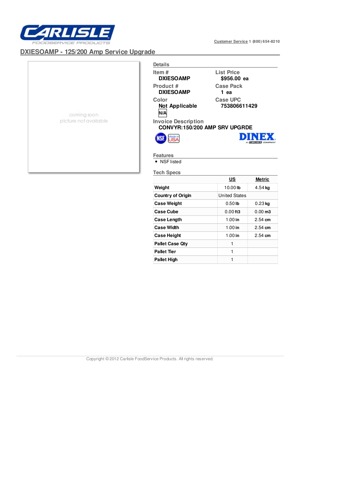 Carlisle DXIESOAMP User Manual