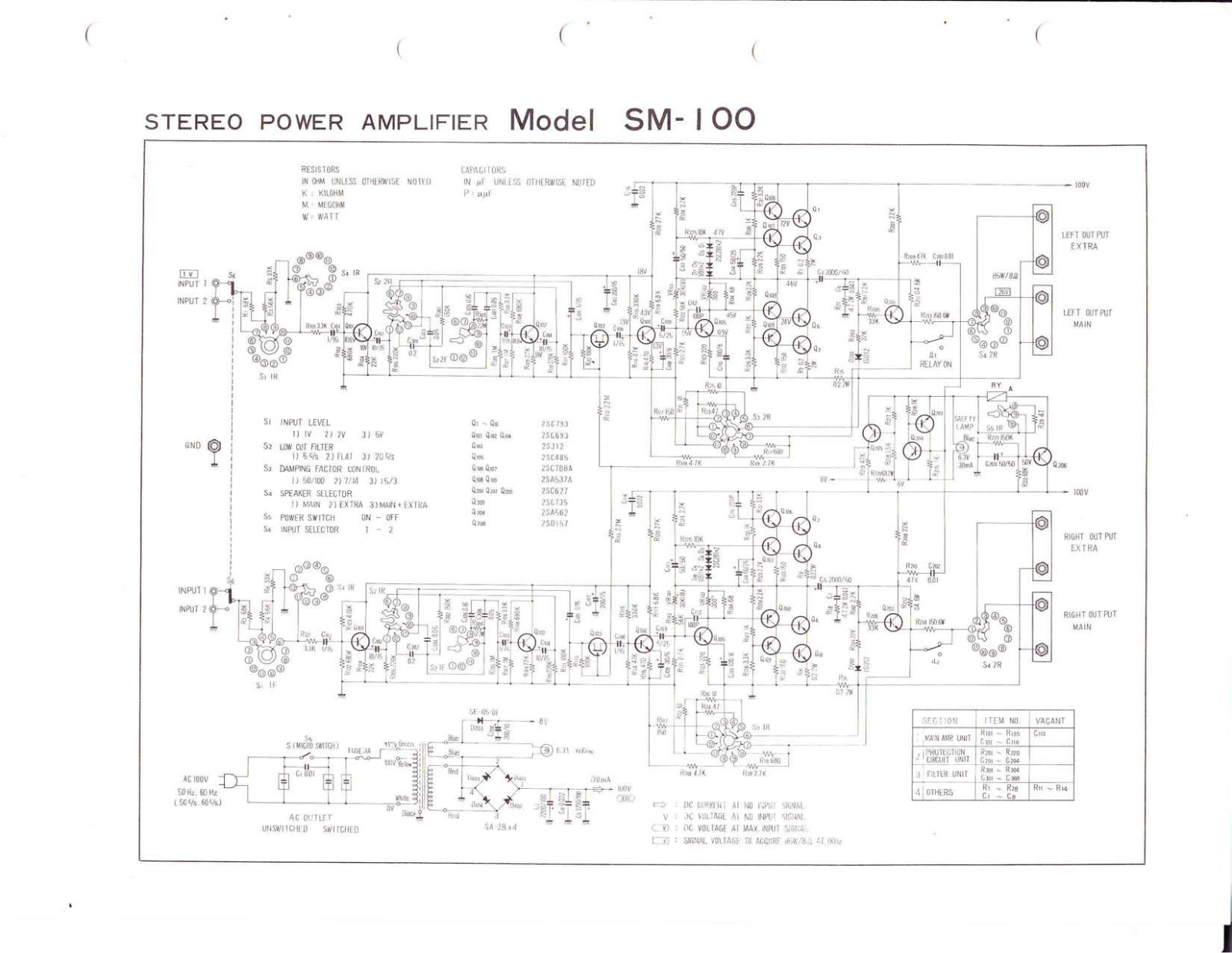 Pioneer SM-100 Schematic