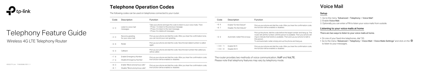 TP-Link TL-MR6500v telephony features guide