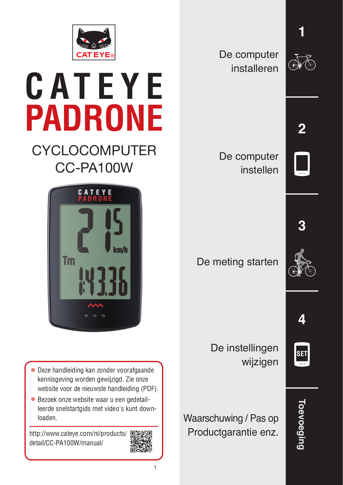 Cateye CC-PA100W User Manual