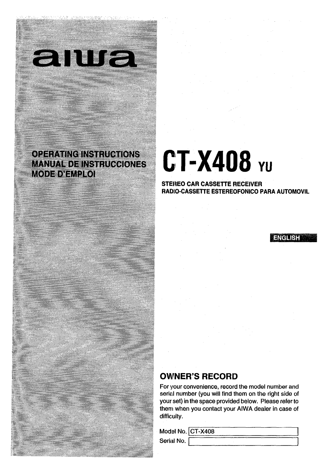 Sony CTX408yu Operating Manual