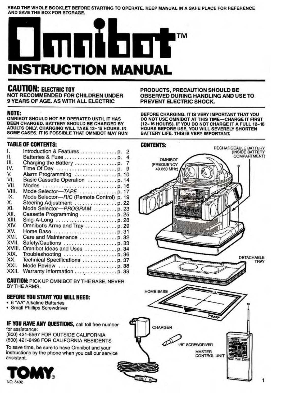 Tomy OMNIBOT User Manual