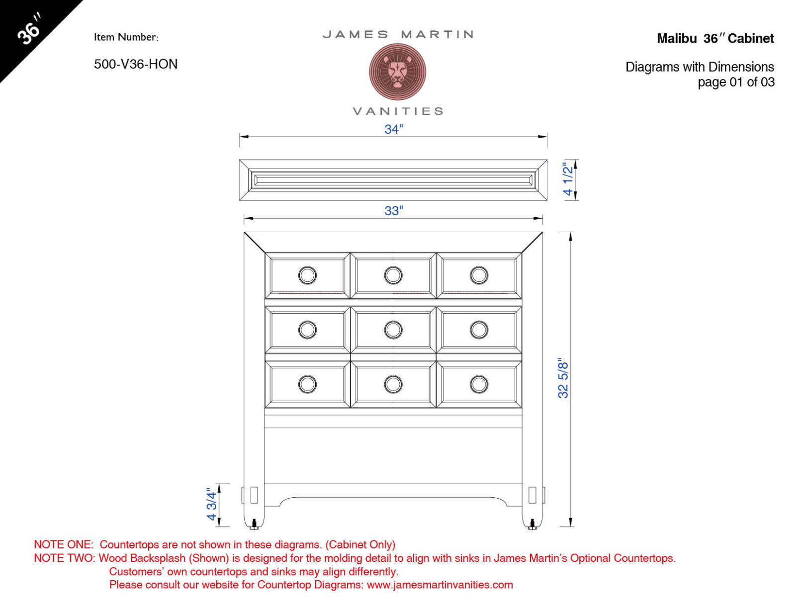 James Martin 500V36HON3OGLB, 500V36HON3OCAR, 500V36HON3IBK, 500V36HON3ODSC, 500V36HON3EJP Diagram