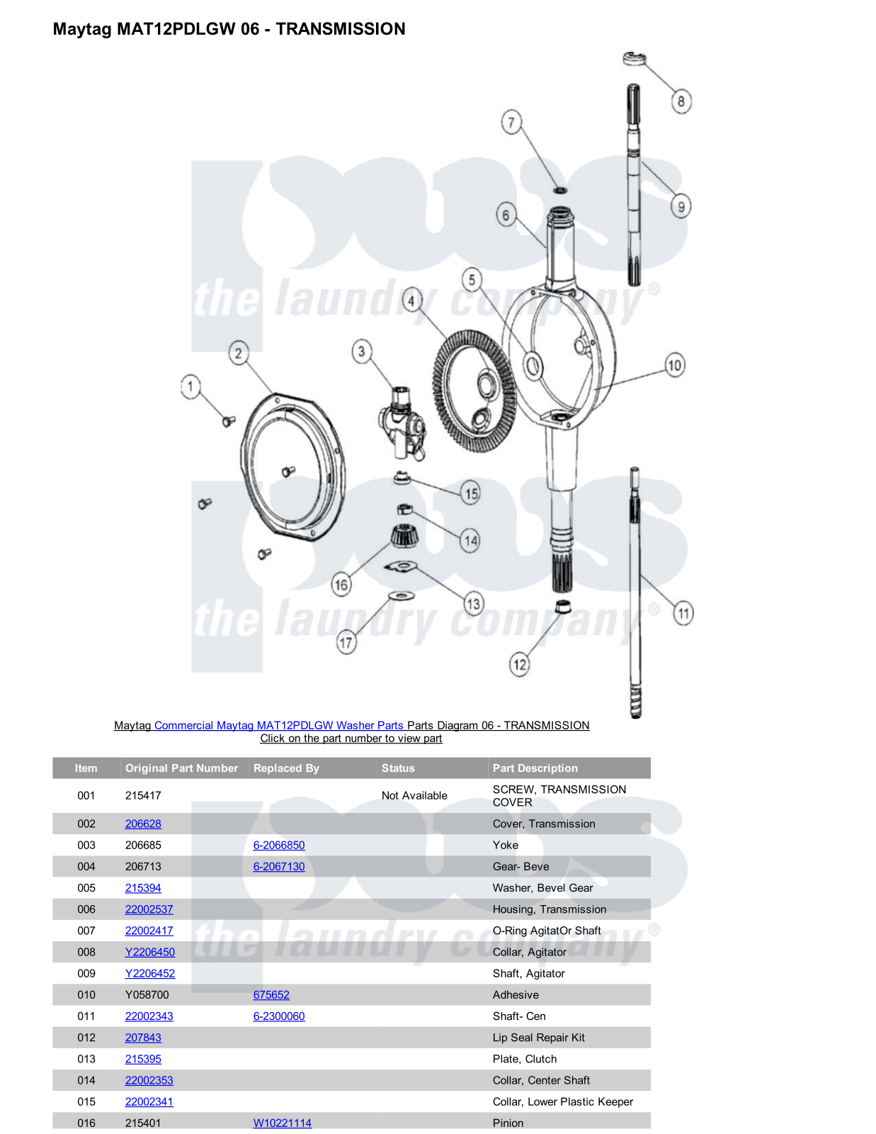 Maytag MAT12PDLGW Parts Diagram