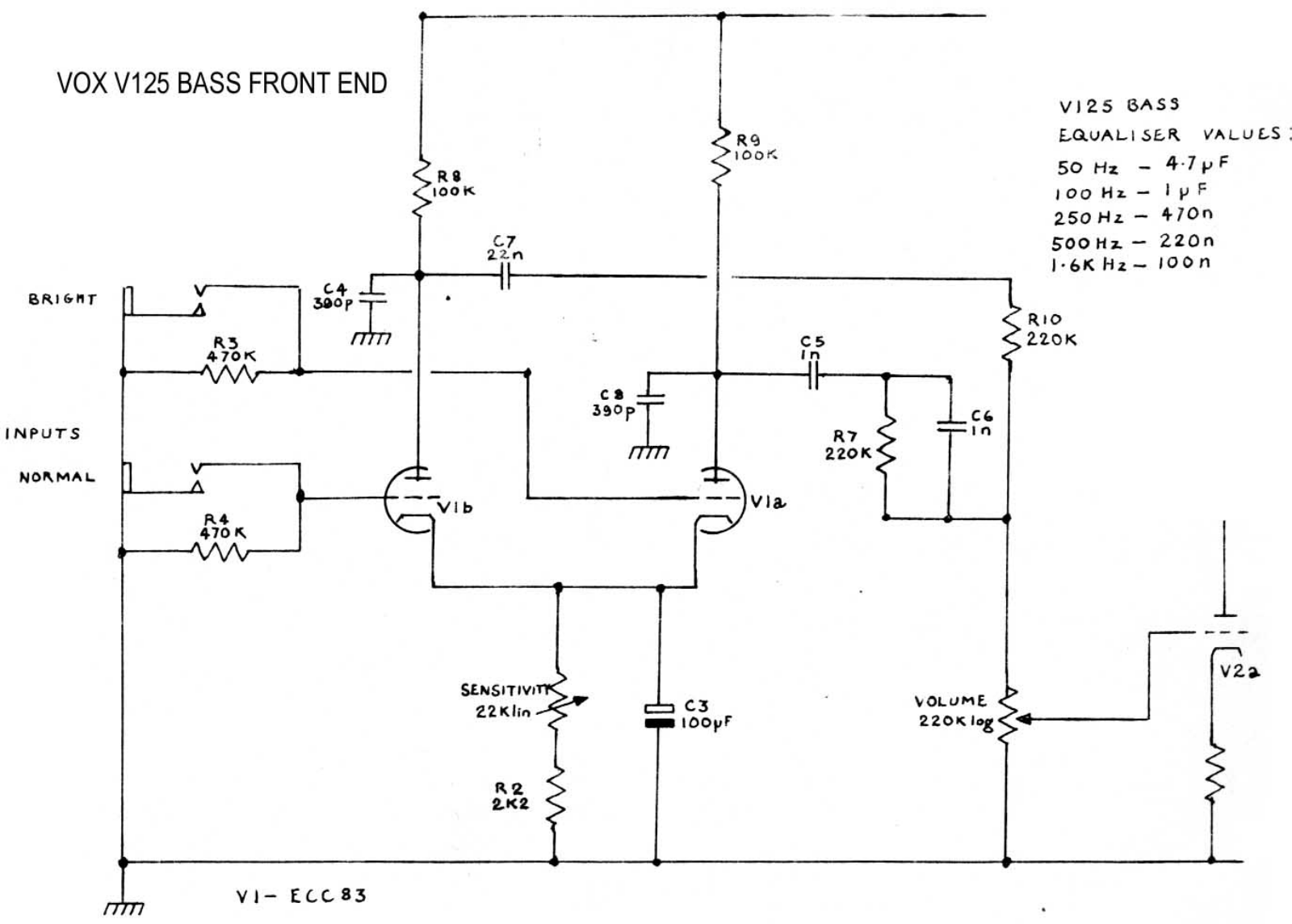 Vox v125bass schematic