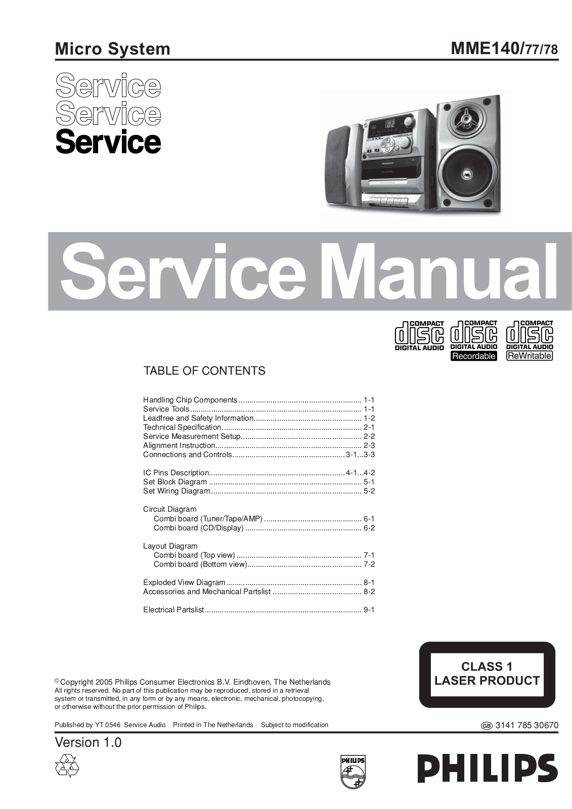 Philips MME-140 Service Manual
