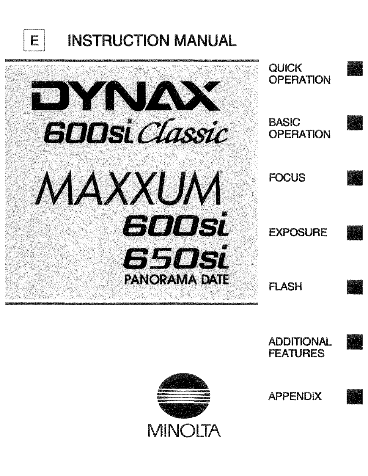 Konica Minolta DYNAX MAXXUM 600SI User Manual