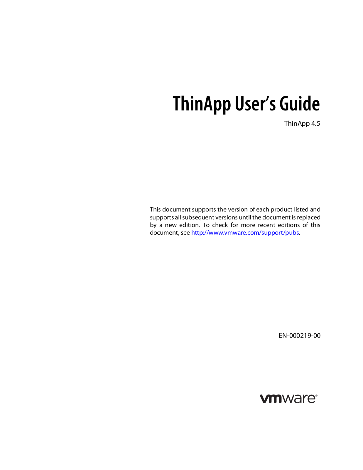 VMware ThinApp - 4.5 User’s Guide