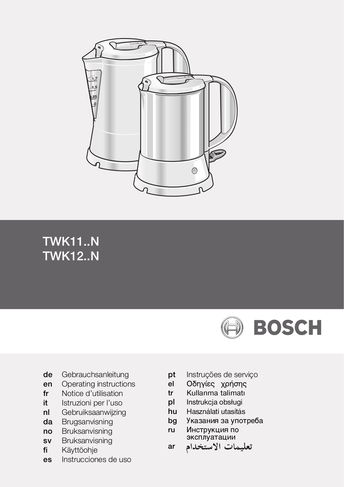 Bosch TWK1201N User Manual