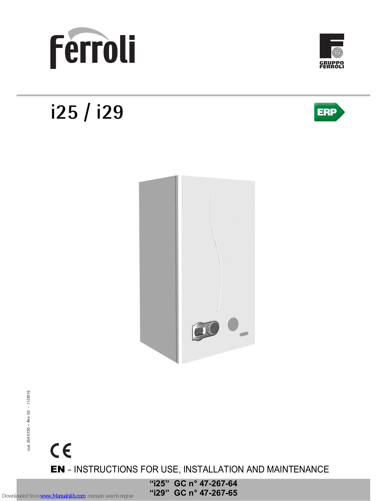 Ferroli i29, i25 Instructions For Use, Installation And Maintenance