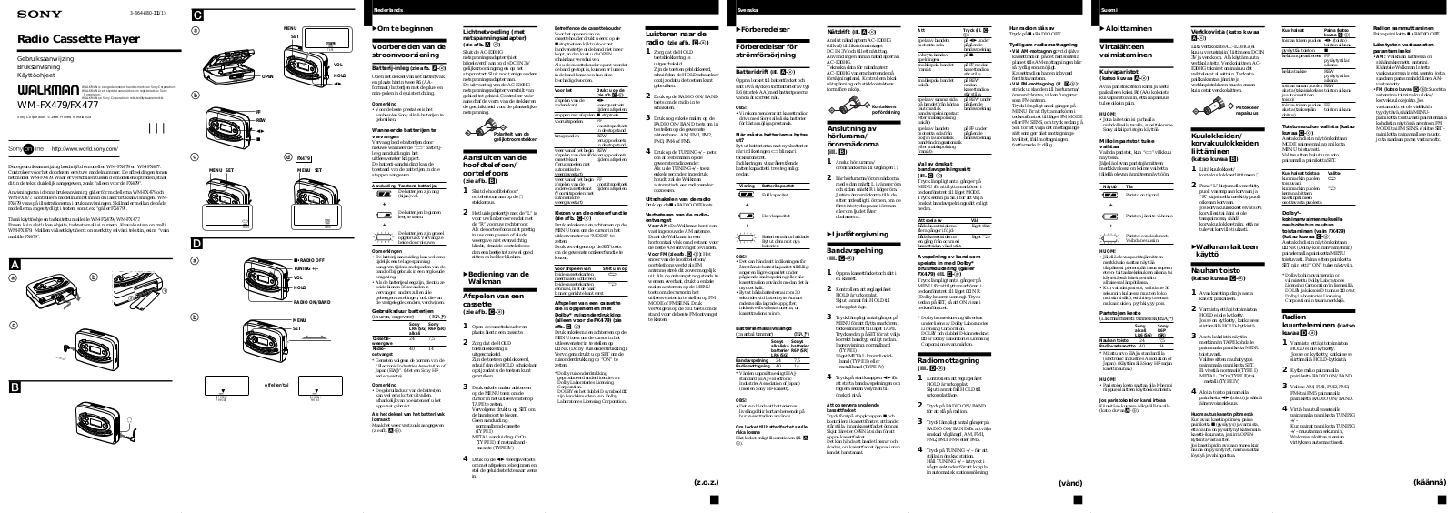 Sony WM-FX479 User Manual