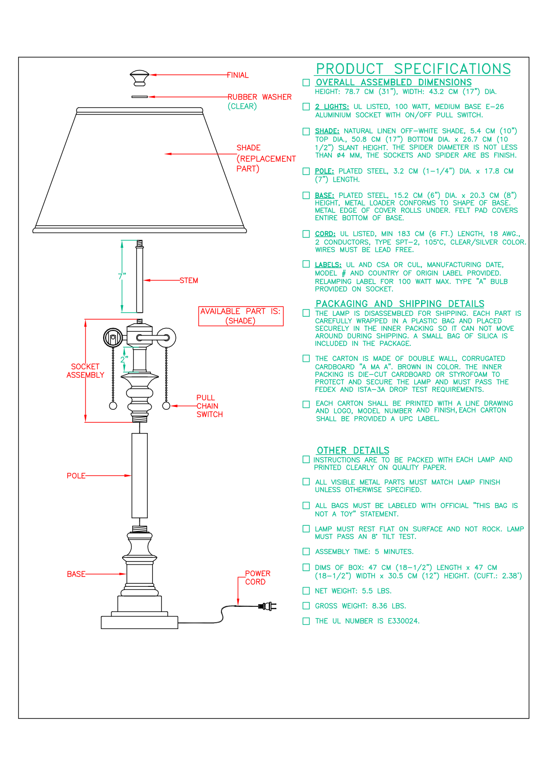 Red Barrel Studio W001476738 Specifications - ManualMachine.com