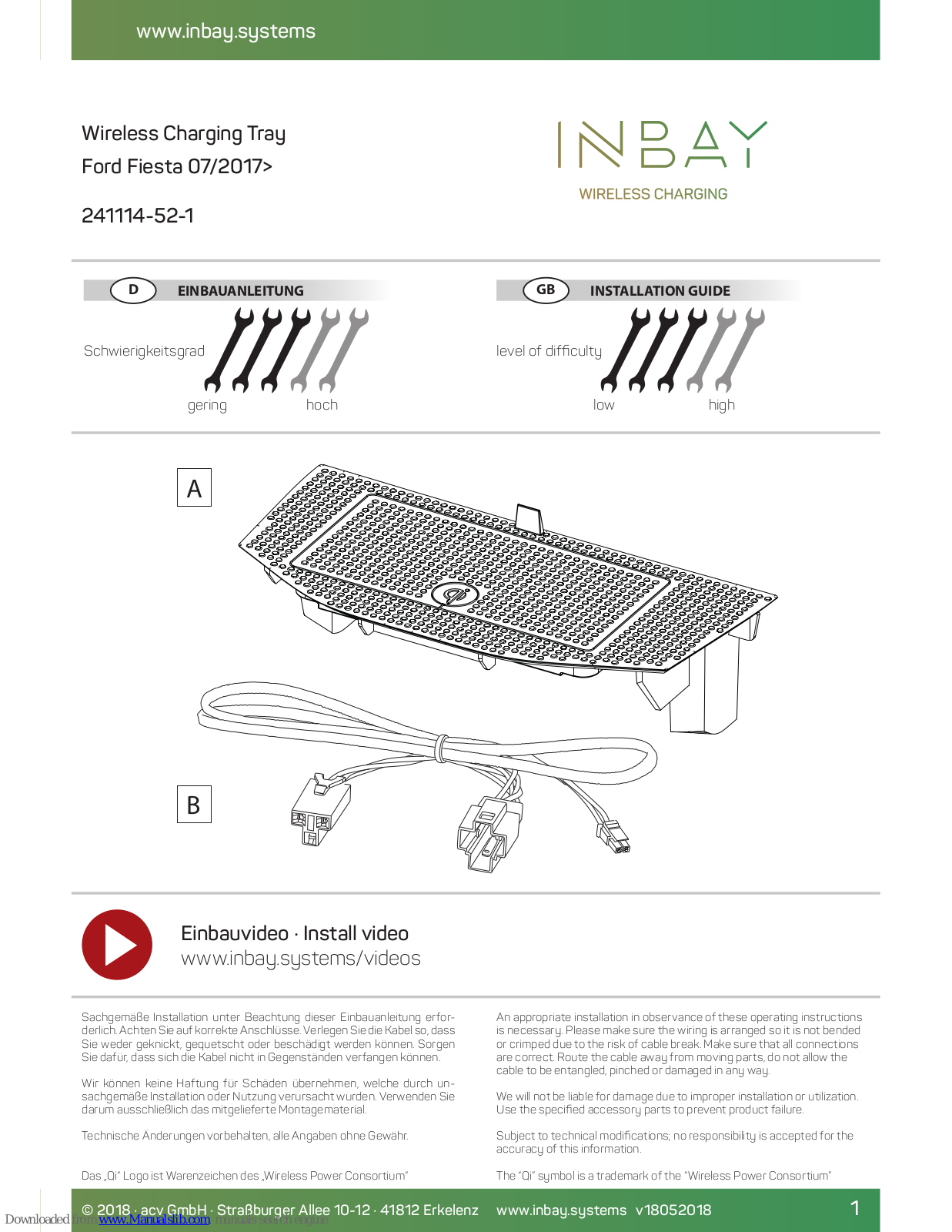 Inbay 241114-52-1 Installation Manual